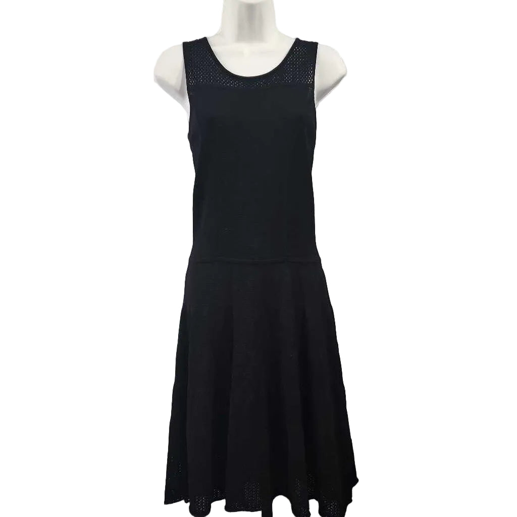 cynthia rowley dress black Sleeveless Knee Length Fit & Flare Womens Size XS The Cynthia Rowley Eloise Drop Waist Dress features a tank style top and a gathered satin skirt Acquired a Ring Dress /