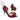 Red plaid high-heeled shoes with bow details on a white background