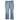 Light blue jeans on a hanger against a plain background