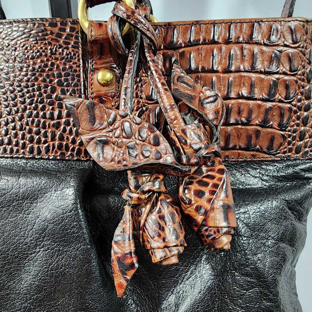 BRAHMIN ALLIGATOR PURSE (used)  Brown leather coach purse, Alligator purse,  Italian leather purse